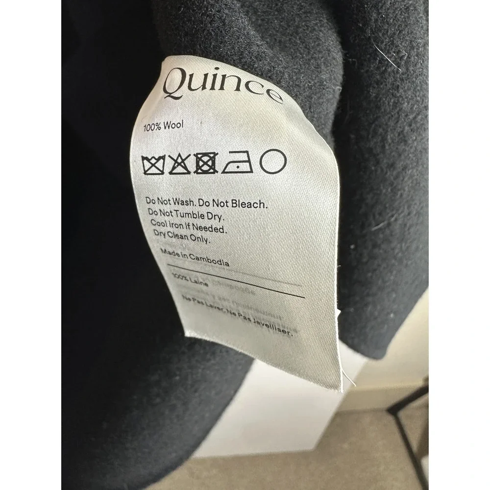 NWT Quince Double Faced Merino Wool Draped Collar Wrap Coat Long Tie Women's XL - Picture 13 of 16